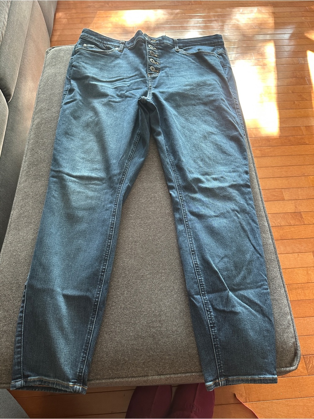 Torrid Button-Fly Medium Blue Denim Jeans Bombshell Skinny (20R)
